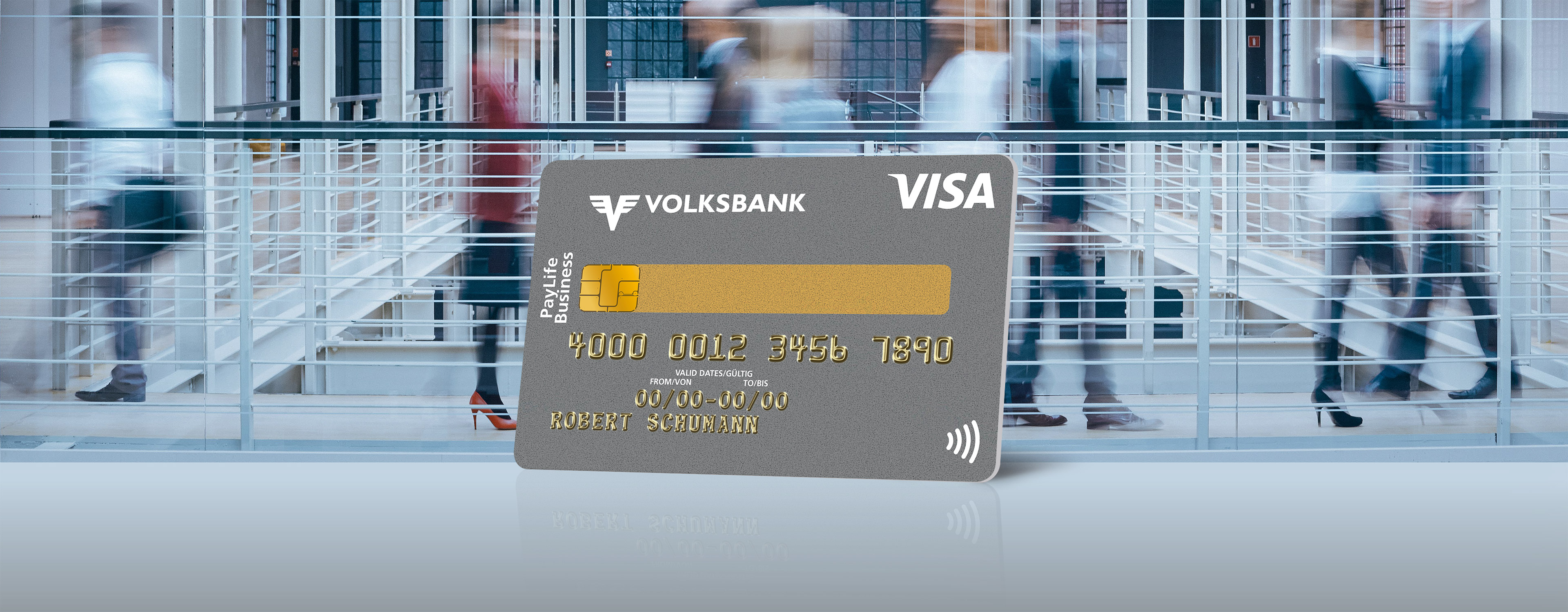 PayOne Kreditkarte mit Volksbank-Logo
