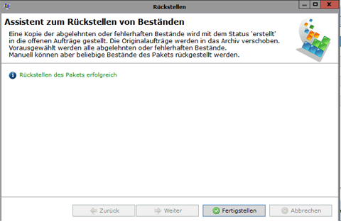 Rückstellen fertig