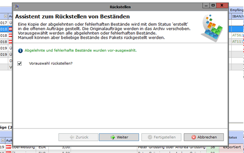 Rückstellen weiter